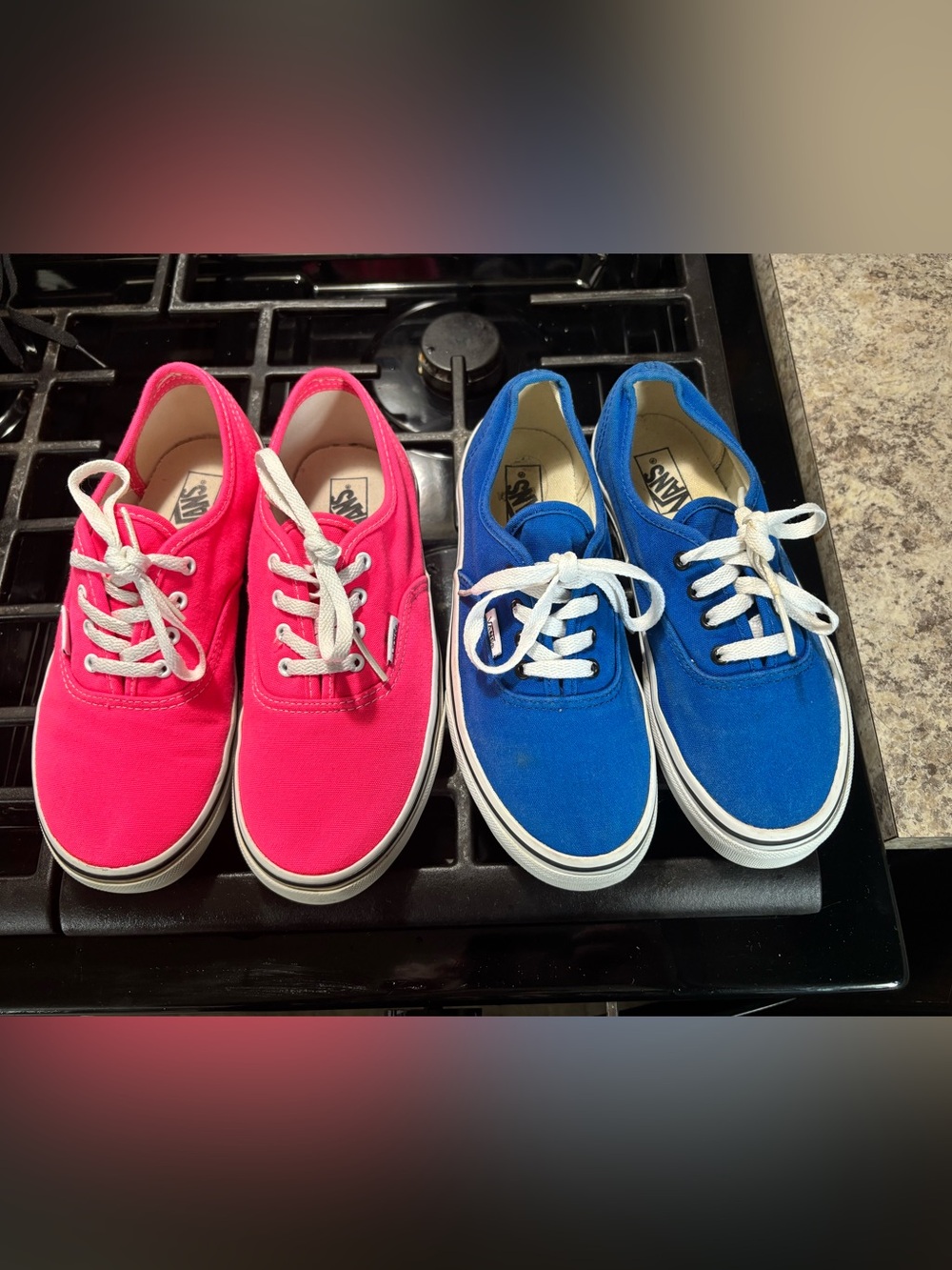 Pink and Blue Vans Youth Size 3